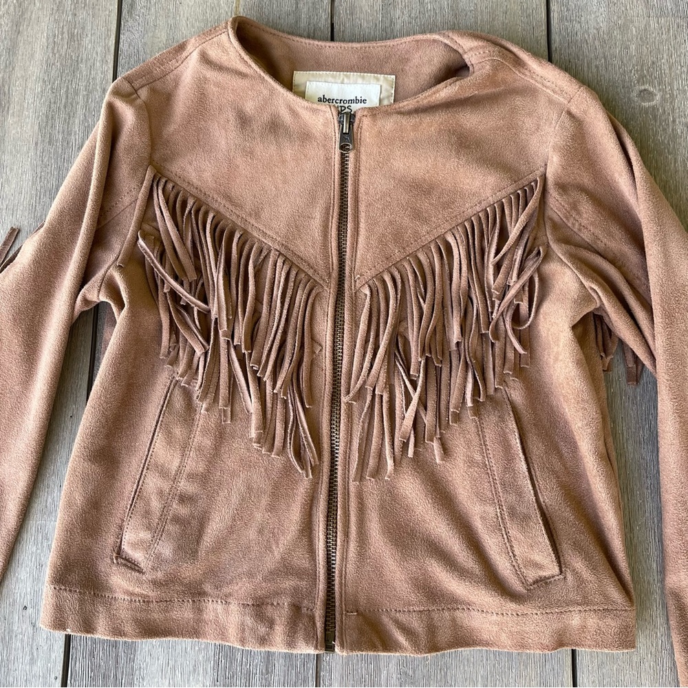 Abercrombie Kids Faux Suede Fringe Jacket